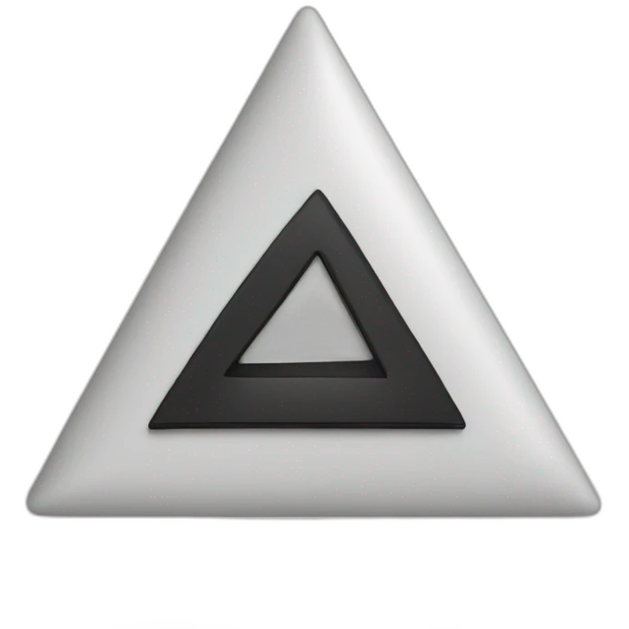 White and black triangle with the numbers 6 6 7 on each side emoji