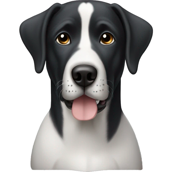 Black Large dog with white baldness emoji