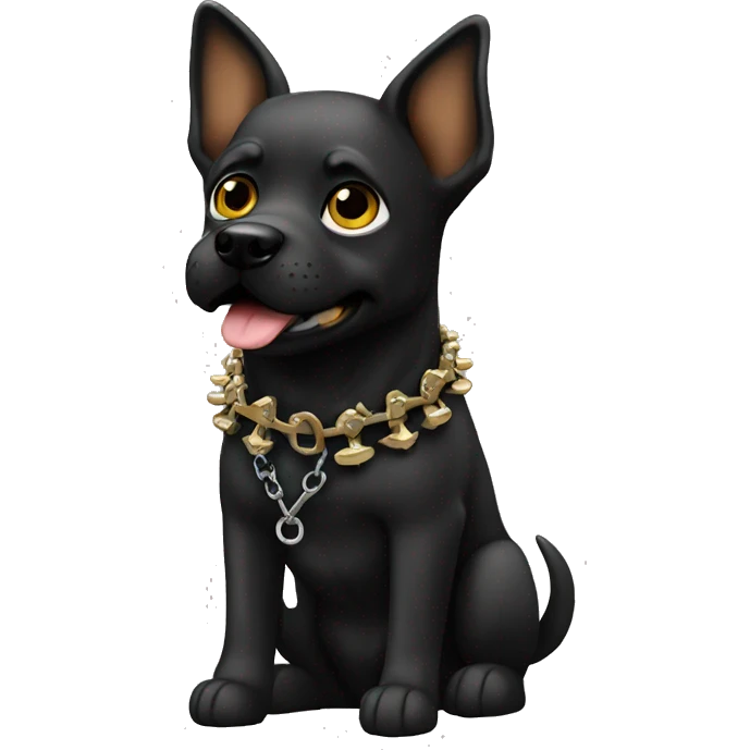 Dog  spiked collar black  emoji