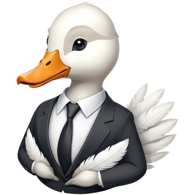 Goose wearing a business suit emoji