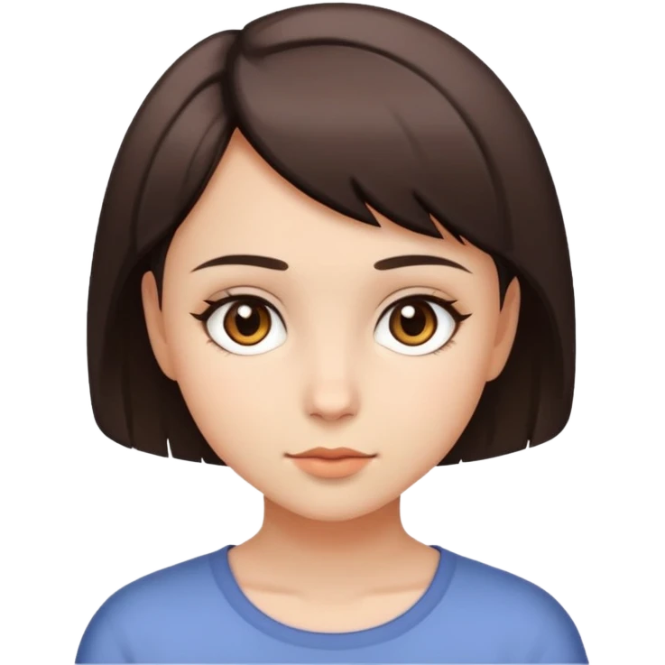A girl with short hair and brown eyes emoji