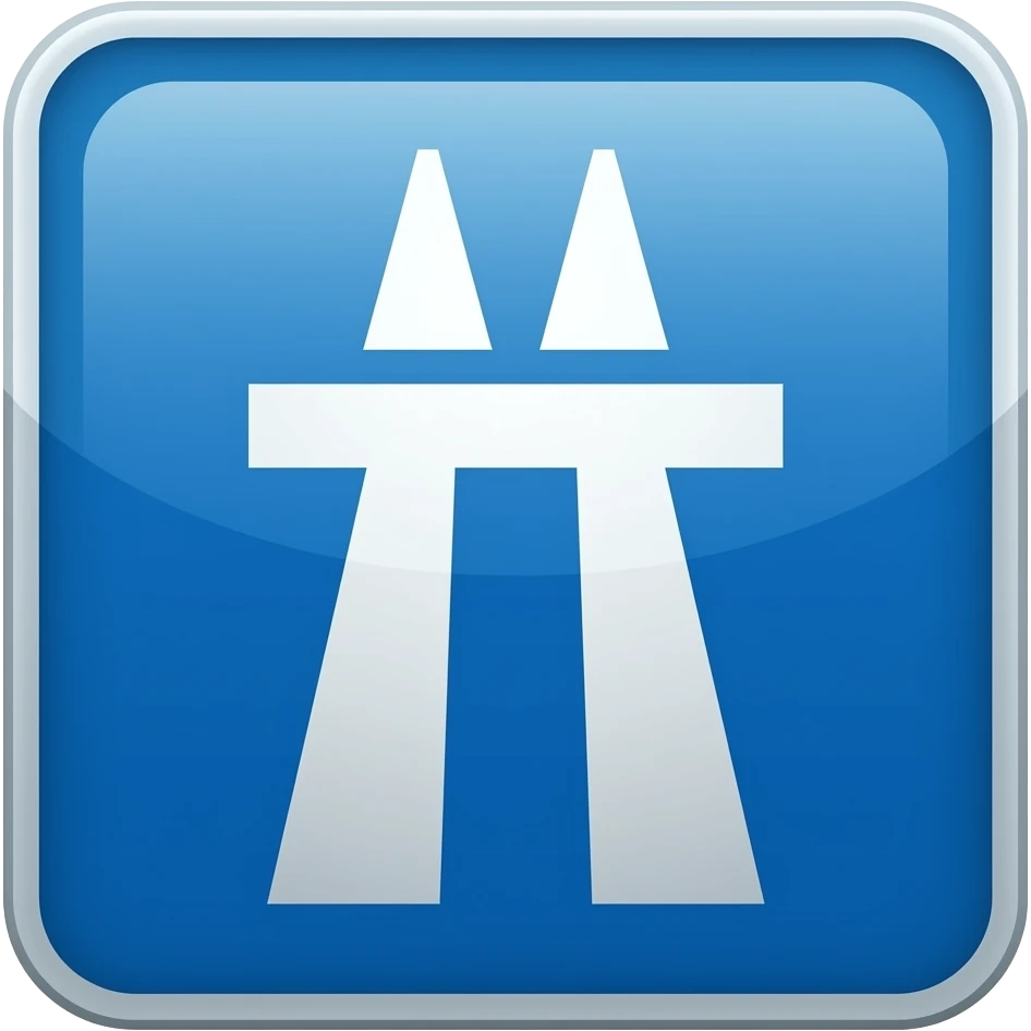 Road signs inGerman Autobahn emoji