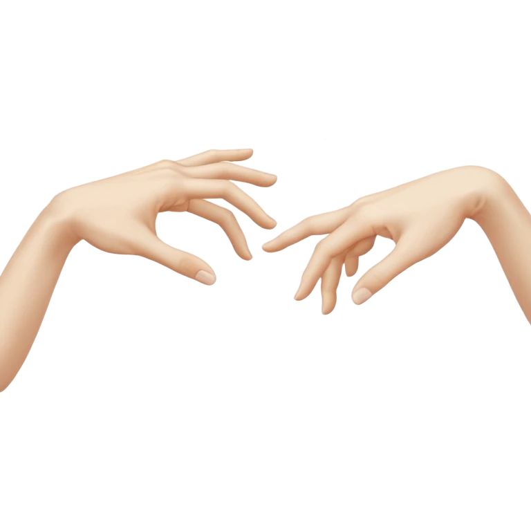 Las manos del la obra “La creación de Adán” emoji