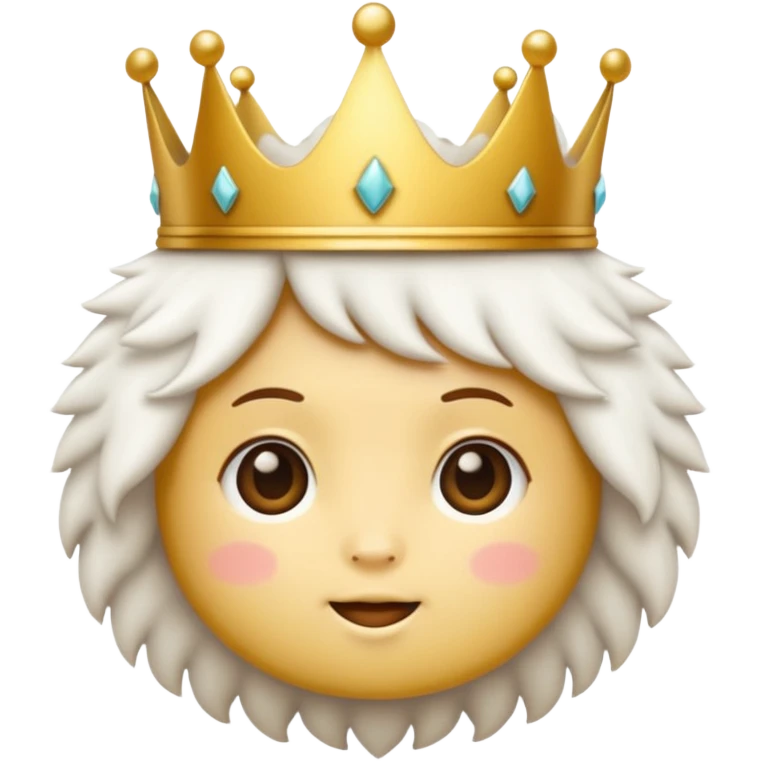 white snow aesthetic chibi crown emoji emoji