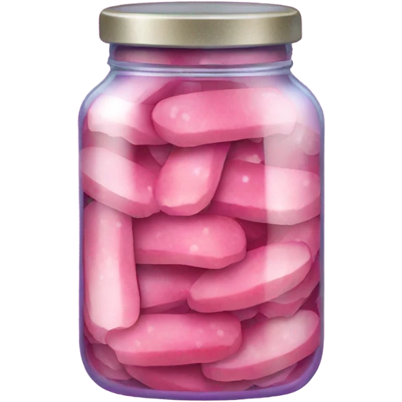 Jar of pink pickles with glitter  emoji