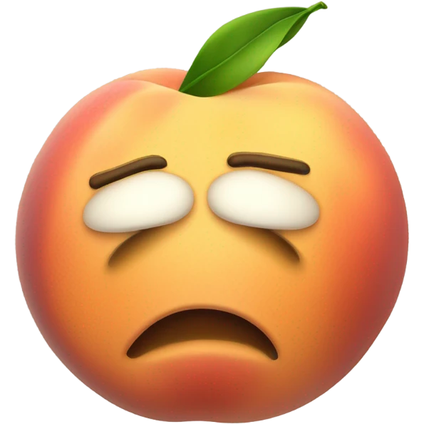 Very tired peach emoji