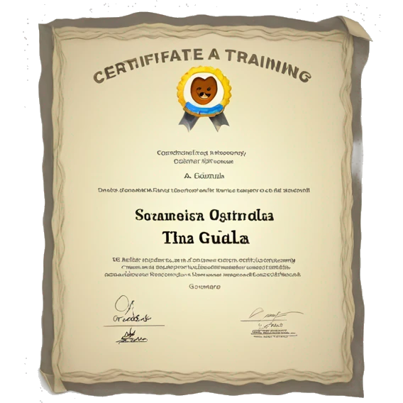 a certificate that says Gualda Training emoji