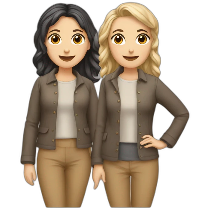 Deux amies qui se font des câlins emoji