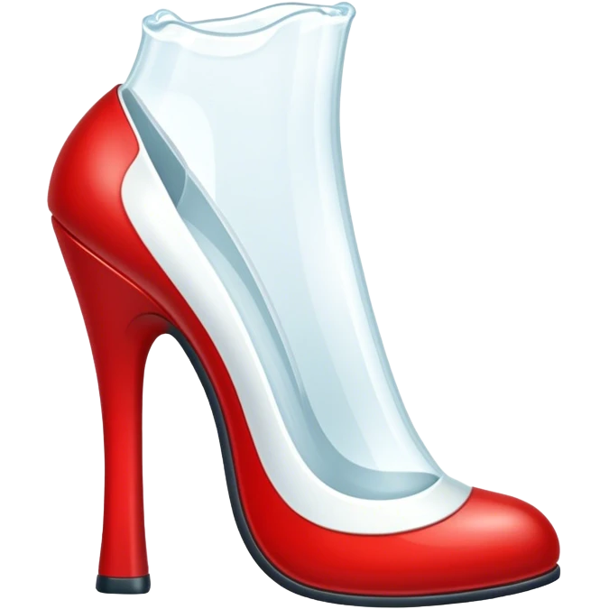 a full red heel with a white liquid inside heel emoji