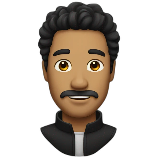 a man with black crown hair emoji