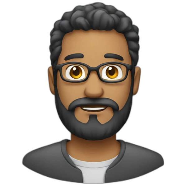 software engineer with beard without glasses emoji