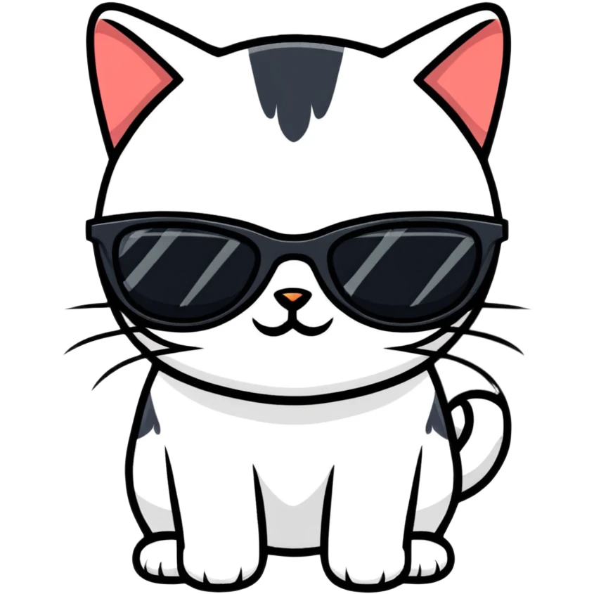 Cat with sunglasses emoji
