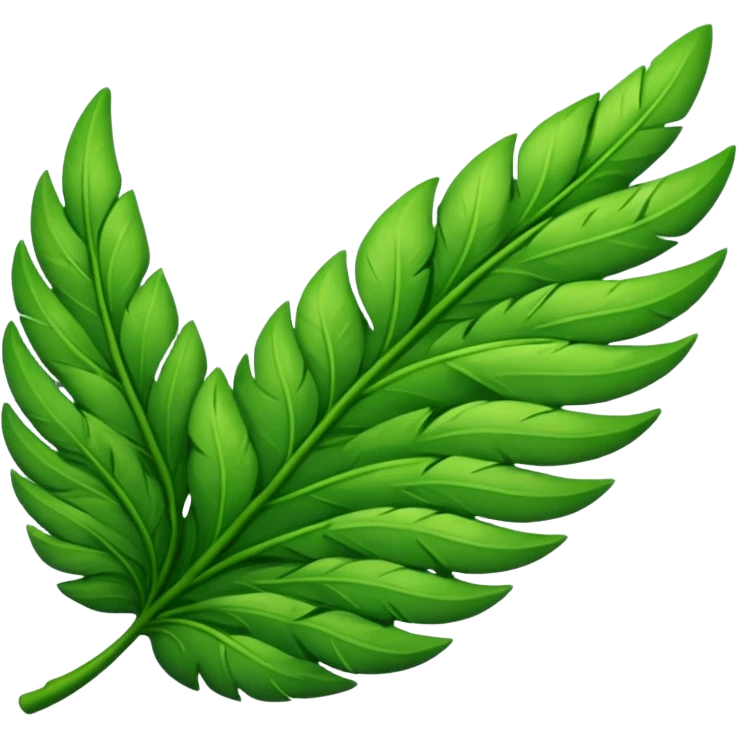 Wing made with Green leaves emoji