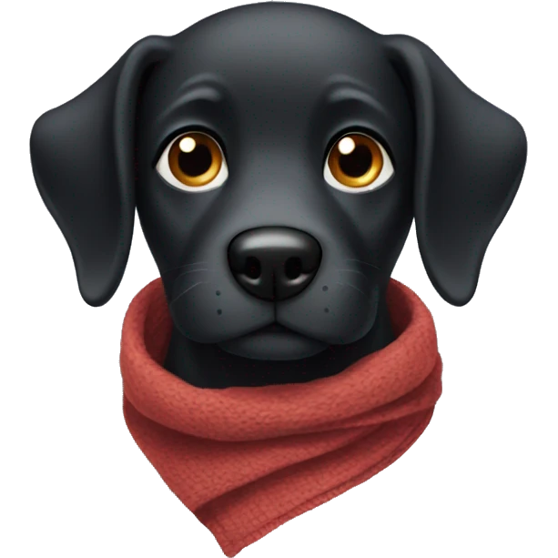 black dog with scarf emoji