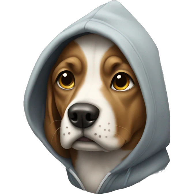 Dog wearing hoodie emoji