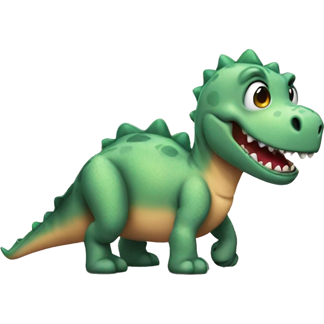 Dino happy with cake emoji