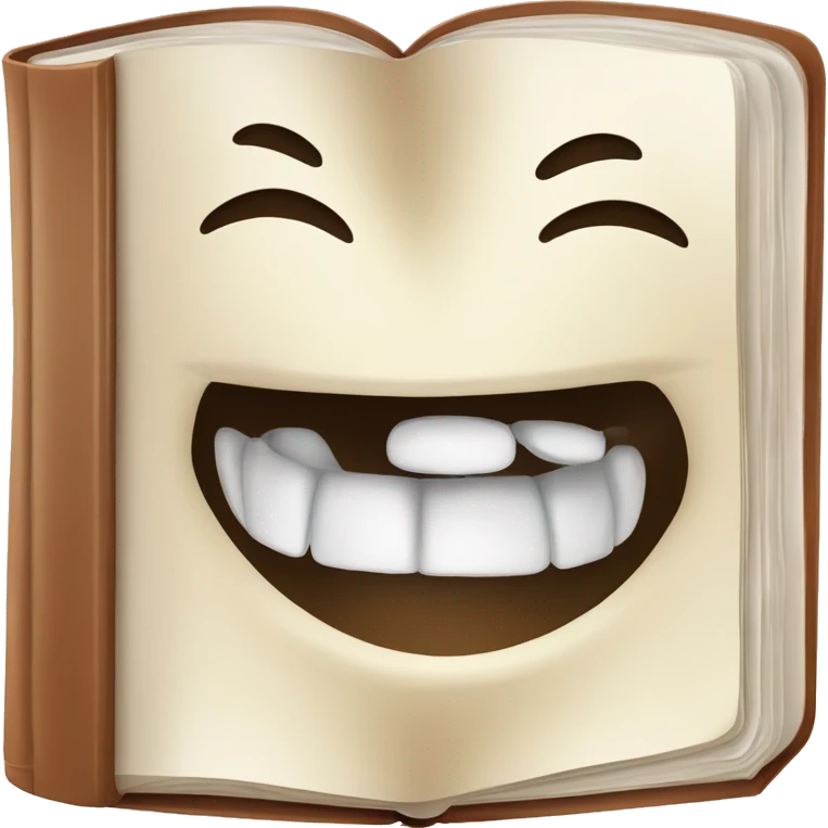 livre avec des dent et une langue emoji