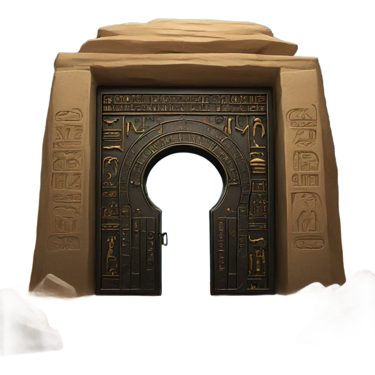 egypt stargate in black metal, open tunnel emoji