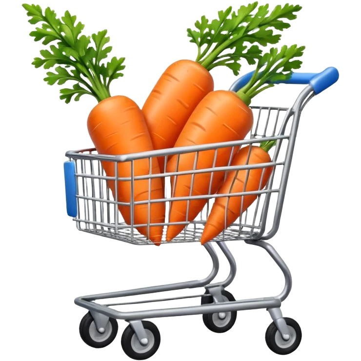 Shopping cart with carrot inside
 emoji