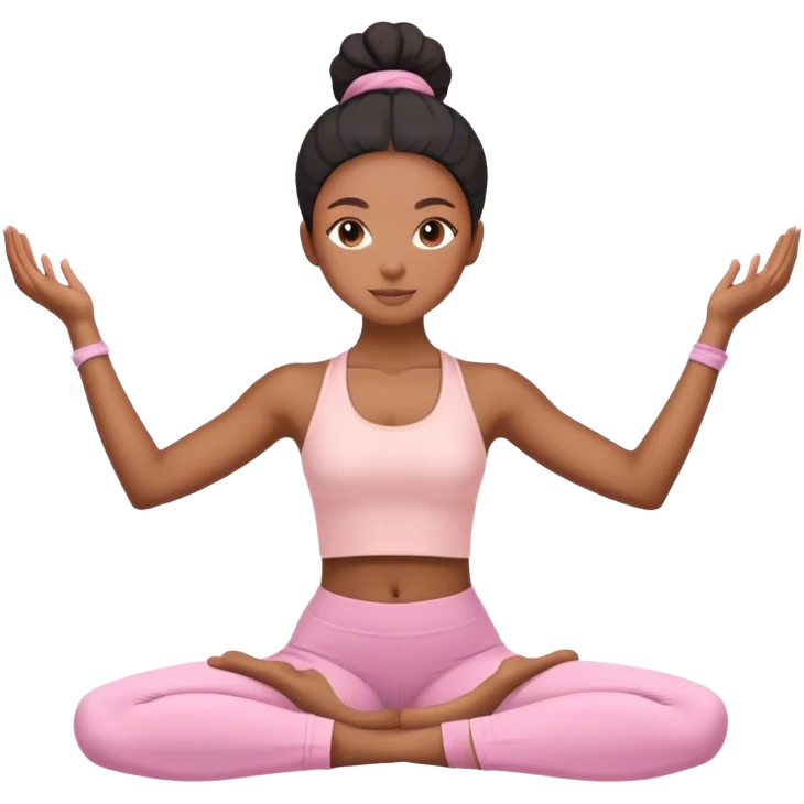black yoga girl light pink clothes n emoji
