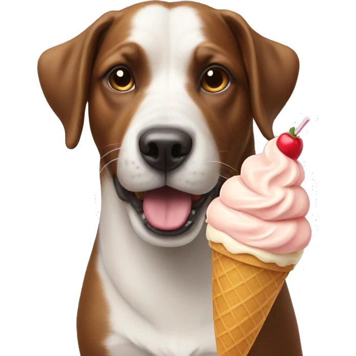 Dog with ice cream emoji