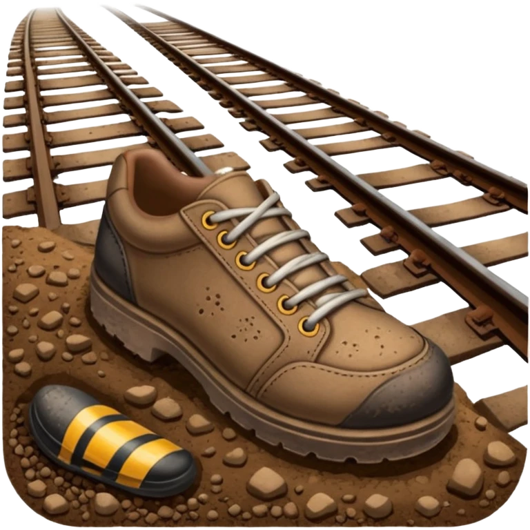 shoe mark near train tracks  emoji