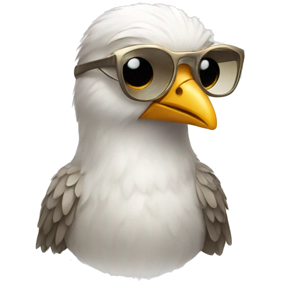 A bird wearing in pearl sunglasses emoji
