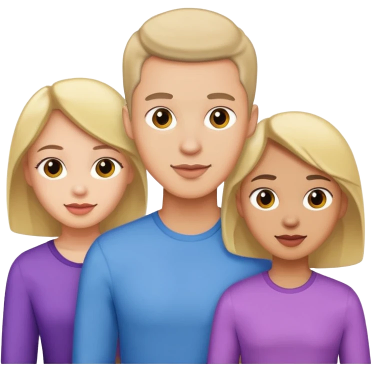 a gay man with three girls emoji