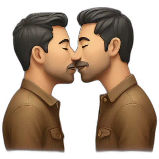 2 men kissing emoji