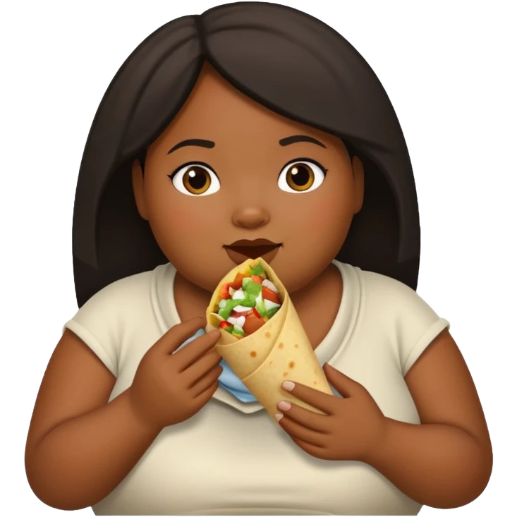 Fat black girl eating a burrito  emoji
