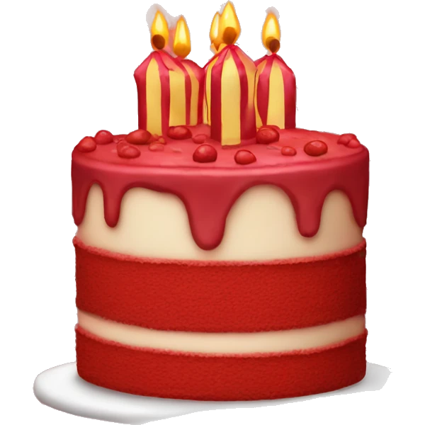 Red birthday cake emoji