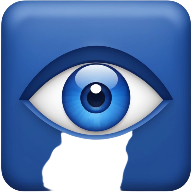 eye symbol, dark blue, minimal, pixel style emoji