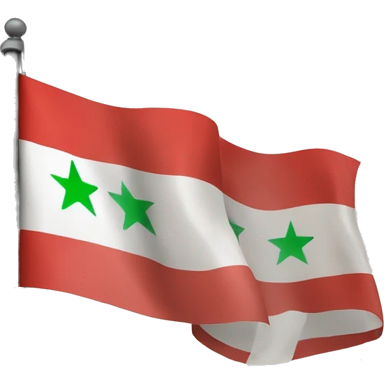 Flag of the Syrian revolution withthree stars emoji