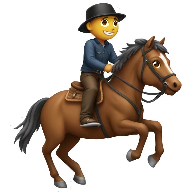 boy riding horse emoji