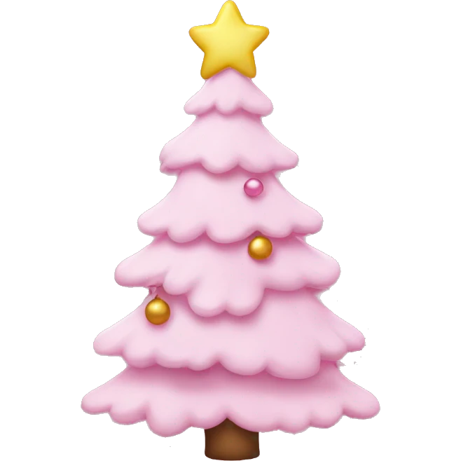 hello kitty pink christmas tree emoji