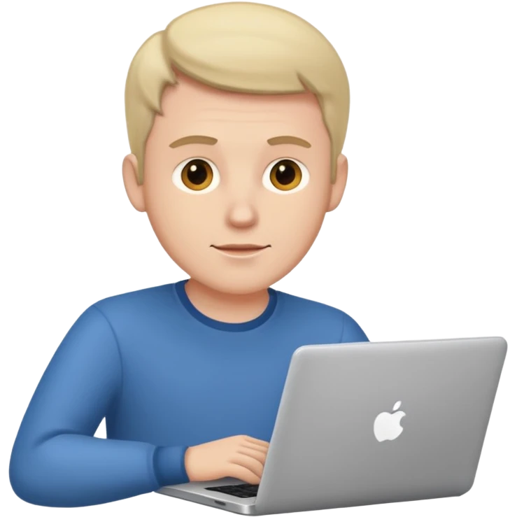 white man use laptop emoji