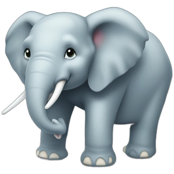 Éléphant qui mange une glace emoji