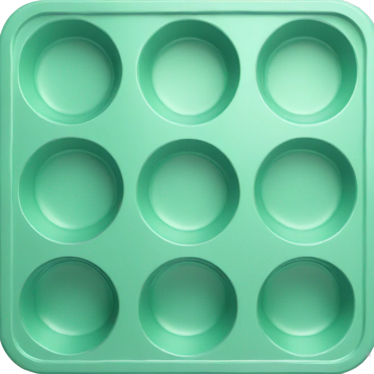 Realistic empty metallic mint green baking pan with handles emoji