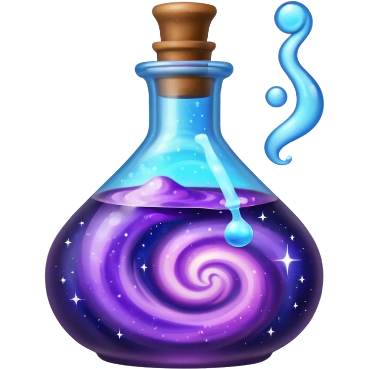 Potion bottle with swirling galaxy liquid emoji