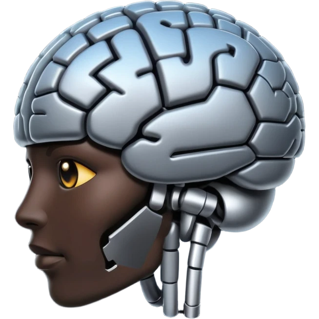   Create an emoji in which it is representing AI brain in black color professional and luxury  AI emoji