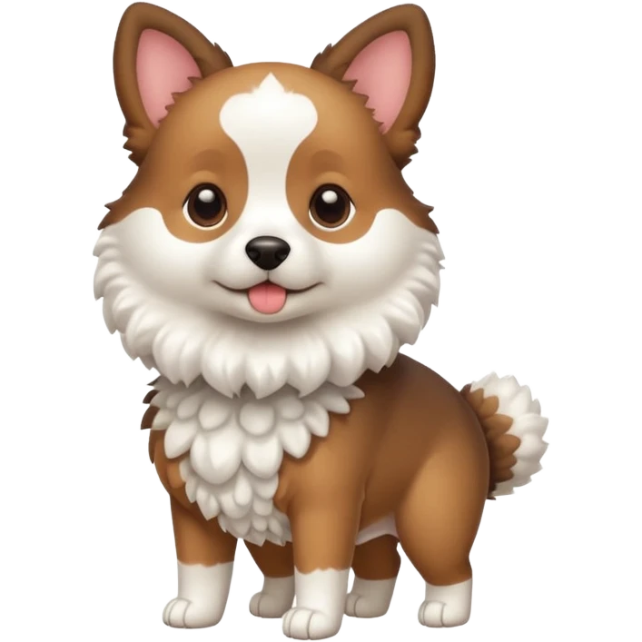 a full body of cute dog with puffer emoji