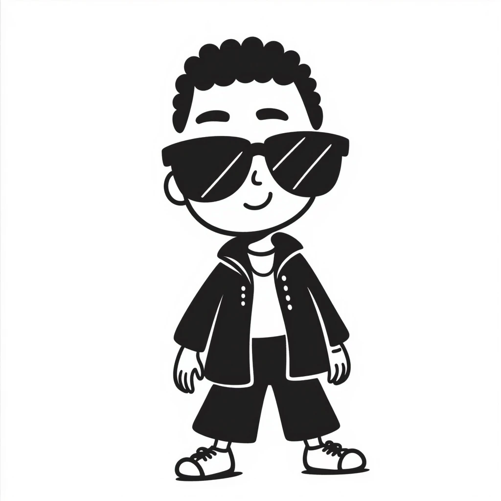 Diddy, the famous rapper and music producer, depicted in a fun and recognizable way, with sunglasses and stylish clothing, hand-drawn doodle style emoji
