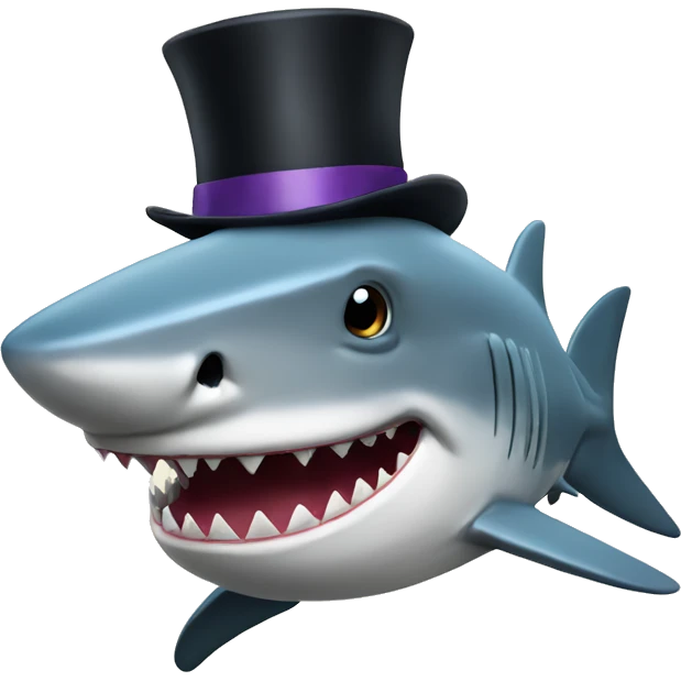 Shark with a top hat emoji