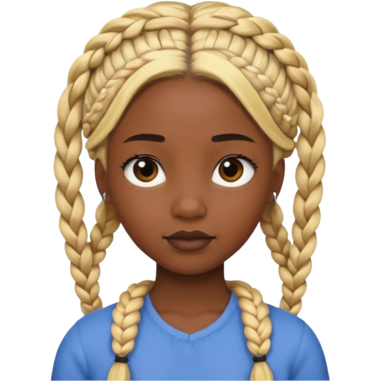 Emoji of girl black with braids blonde emoji
