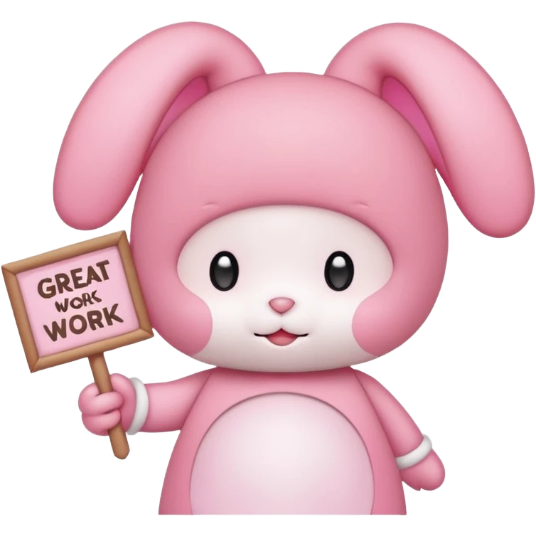 my melody with sign that says great work emoji