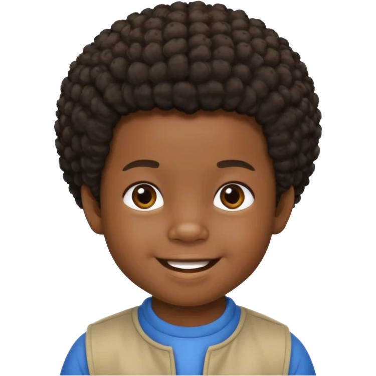 African toddler boy  with short Afro hair emoji