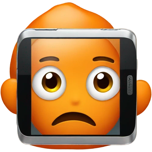 Worried Orange smartphone  emoji