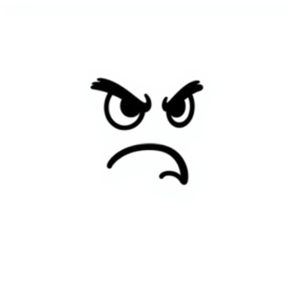 hand drawn doodle style angry emoji face emoji