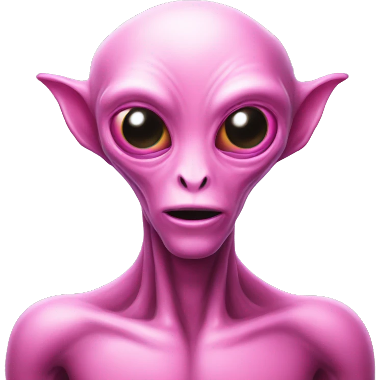 Pink alien face emoji