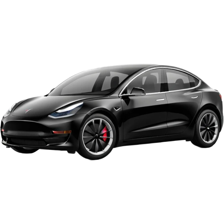 tesla model 3 performance black com puxadores pretos e jantes de 20 polegadas emoji
